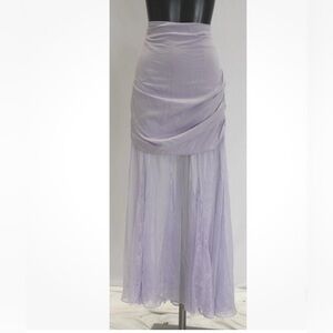 Mare Mare Anthropologie Womens Sheer Overlay Maxi Skirt lilac Purple large NWT